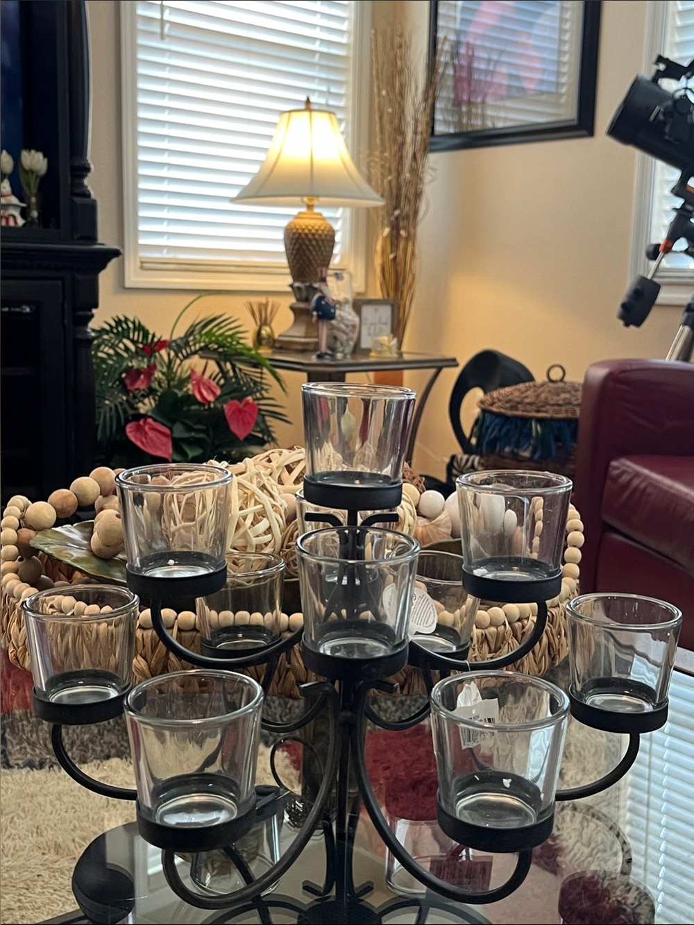 Yankee Candle Bronze Wrought Iron  11 Votive Candelabra Holder